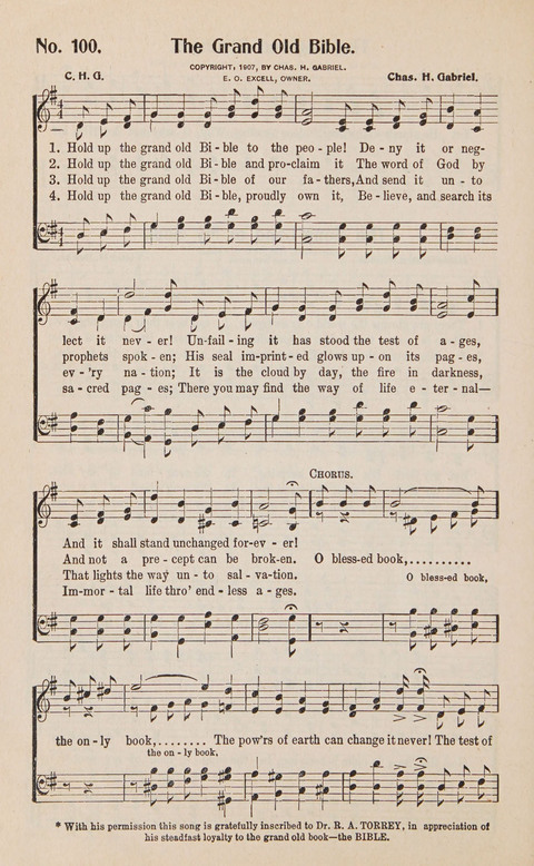 Service in Song: The cream of all the best songs, of all the best writers, together with Orders of Service for the Sunday School page 100