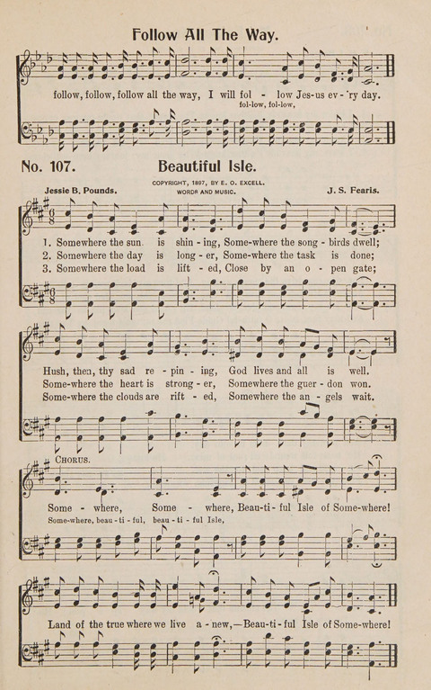 Service in Song: The cream of all the best songs, of all the best writers, together with Orders of Service for the Sunday School page 107