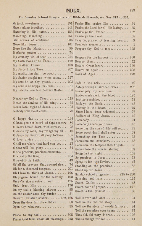 Service in Song: The cream of all the best songs, of all the best writers, together with Orders of Service for the Sunday School page 221