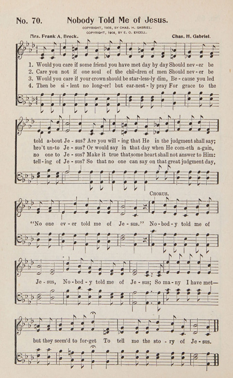 Service in Song: The cream of all the best songs, of all the best writers, together with Orders of Service for the Sunday School page 70