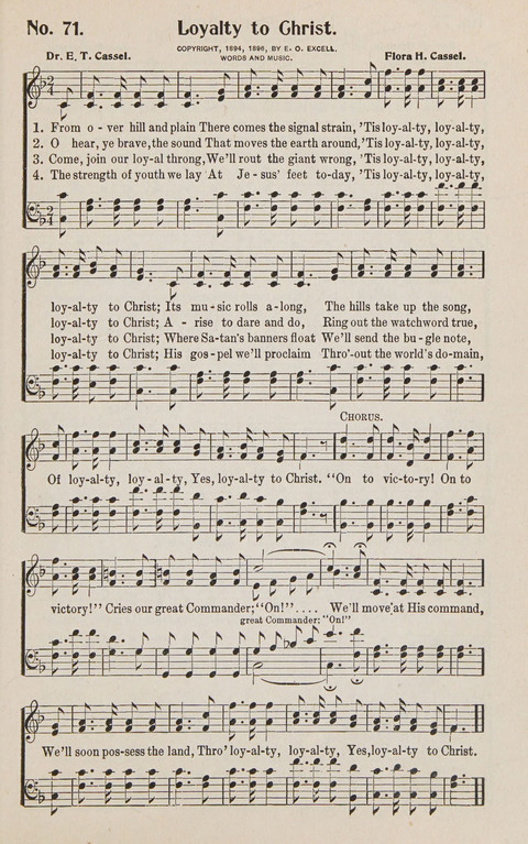 Service in Song: The cream of all the best songs, of all the best writers, together with Orders of Service for the Sunday School page 71