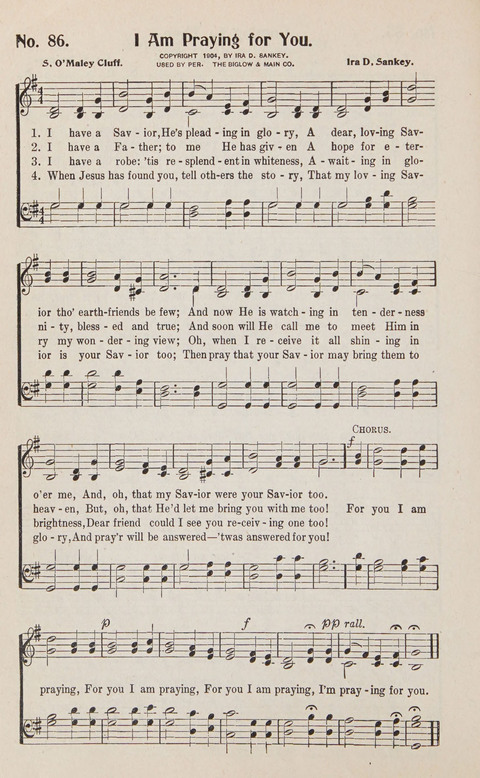 Service in Song: The cream of all the best songs, of all the best writers, together with Orders of Service for the Sunday School page 86