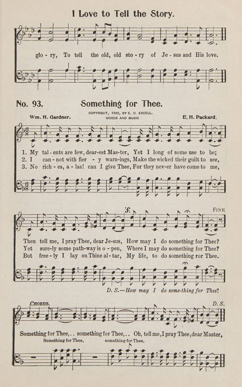 Service in Song: The cream of all the best songs, of all the best writers, together with Orders of Service for the Sunday School page 93
