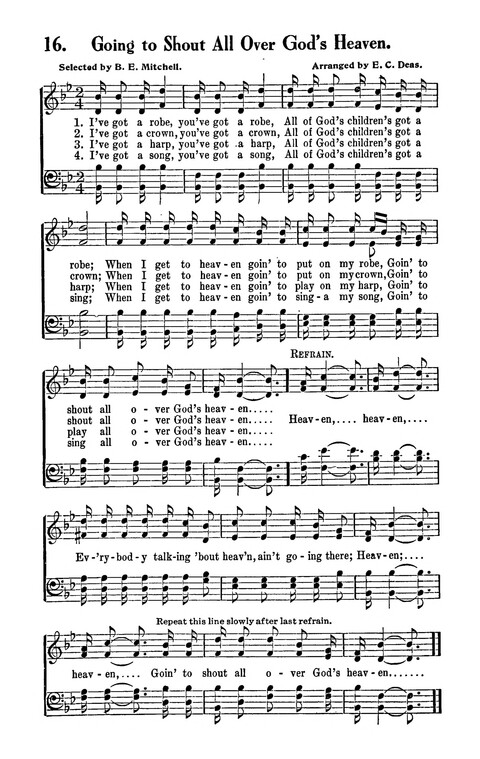 Songs and Spirituals: of negro composition for revivlas and congragational singing page 16