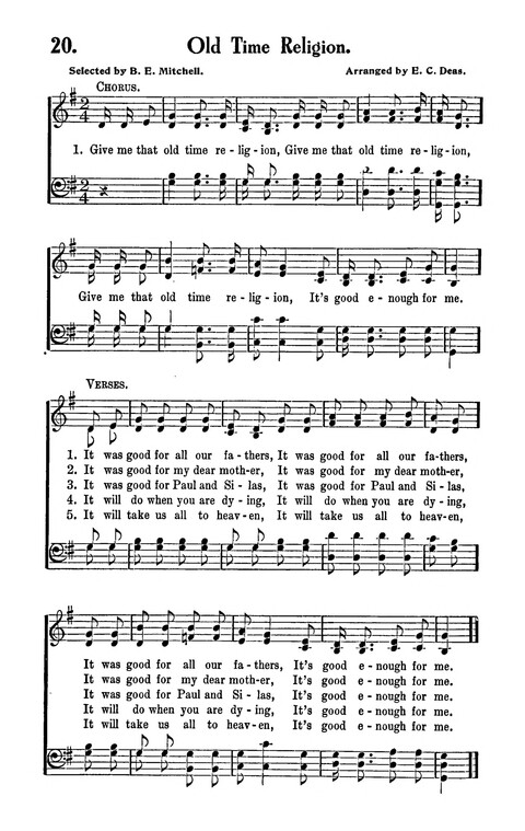 Songs and Spirituals: of negro composition for revivlas and congragational singing page 20
