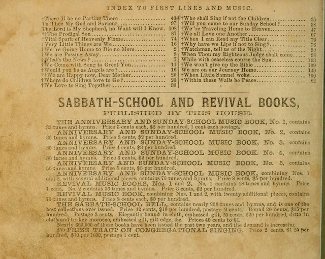 The Sabbath School Bell: a new collection of choice hymns and tunes, original and standard; carefully and simply arranged as solos, duets, trios, semi-choruses and choruses, and for organ..(Enl. Ed) page 144