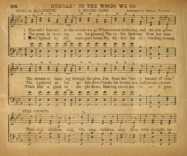 Sabbath School Bell No. 2: a superior collection of choice tunes, newly arranged and composed, and a large number of excellent hymns written expressly for this work, which are well adapted for...      page 106