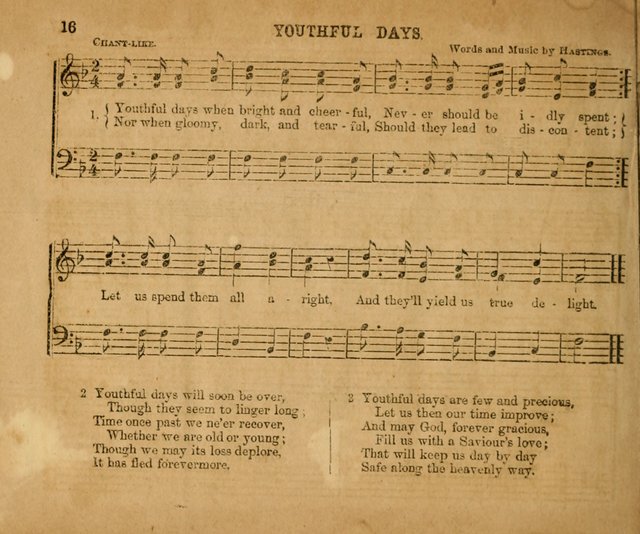 Sabbath School Bell No. 2: a superior collection of choice tunes, newly arranged and composed, and a large number of excellent hymns written expressly for this work, which are well adapted for...      page 16