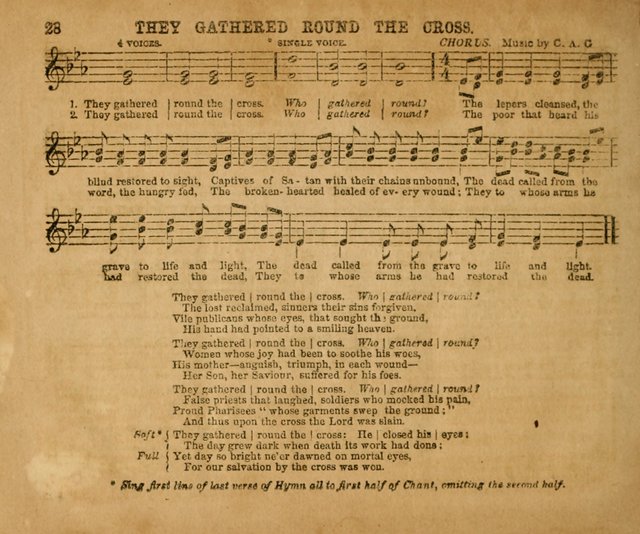 Sabbath School Bell No. 2: a superior collection of choice tunes, newly arranged and composed, and a large number of excellent hymns written expressly for this work, which are well adapted for...      page 28