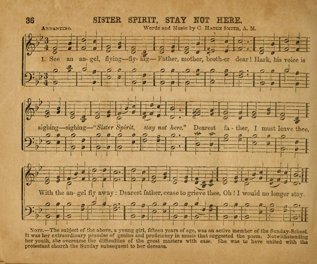 Sabbath School Bell No. 2: a superior collection of choice tunes, newly arranged and composed, and a large number of excellent hymns written expressly for this work, which are well adapted for...      page 36