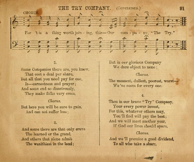 Sabbath School Bell No. 2: a superior collection of choice tunes, newly arranged and composed, and a large number of excellent hymns written expressly for this work, which are well adapted for...      page 91