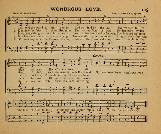 Songs of the Sun Bright Clime: a collection of choice music and poetry, for Sabbath schools and gospel meetings page 105