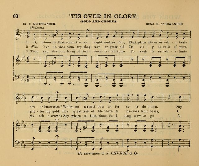 Songs of the Sun Bright Clime: a collection of choice music and poetry, for Sabbath schools and gospel meetings page 68
