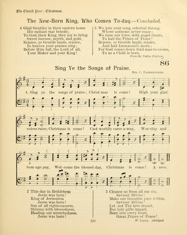 Sunday-School Book: with music: for the use of the Evangelical Lutheran congregations (Rev. and Enl.) page 187