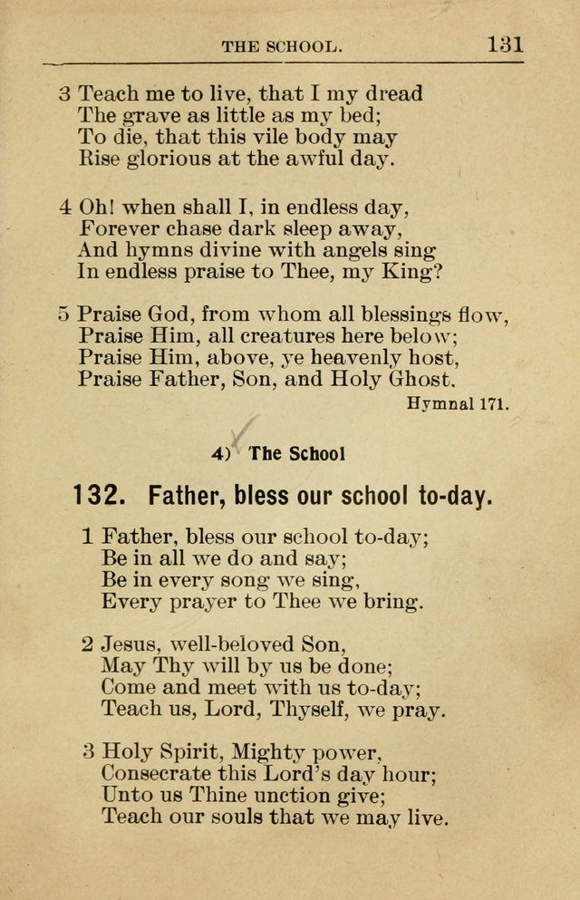 Sunday School Book: containing liturgy and hymns for the Sunday School (Rev. and Enl. Ed.) page 133