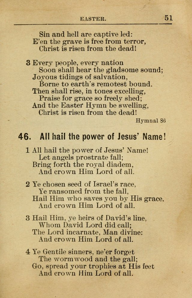 Sunday School Book: containing liturgy and hymns for the Sunday School (Rev. and Enl. Ed.) page 51