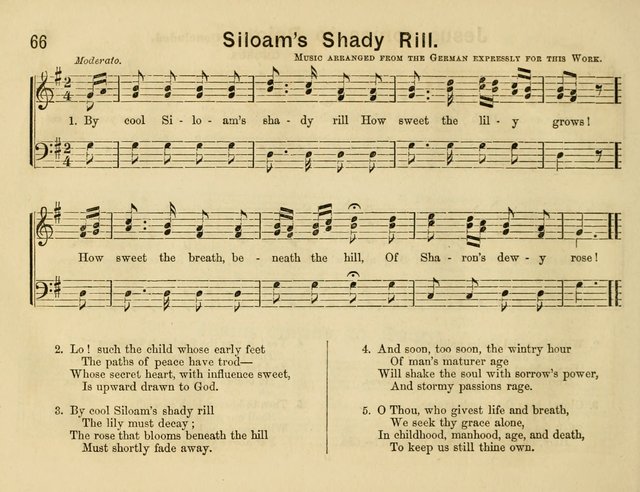 The Sweet Singer: a collection of hymns and tunes for Sunday-schools. Together with a variety suitable for day-schools, revival occasions, and the family circle page 66