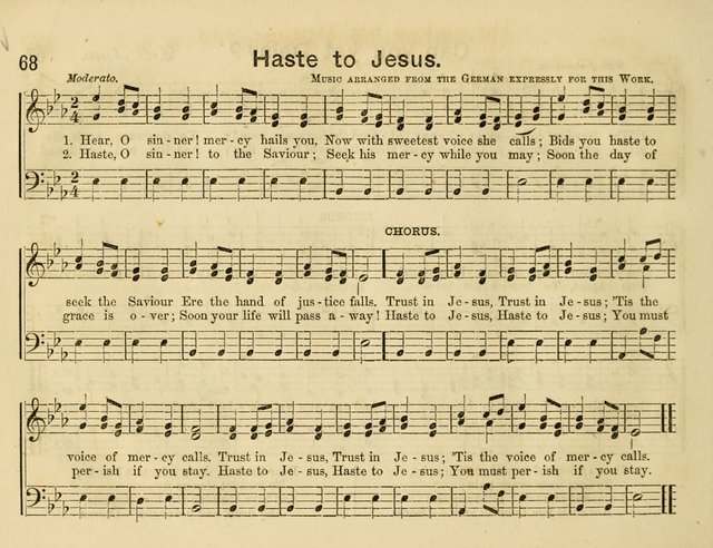 The Sweet Singer: a collection of hymns and tunes for Sunday-schools. Together with a variety suitable for day-schools, revival occasions, and the family circle page 68