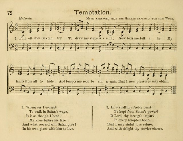 The Sweet Singer: a collection of hymns and tunes for Sunday-schools. Together with a variety suitable for day-schools, revival occasions, and the family circle page 72