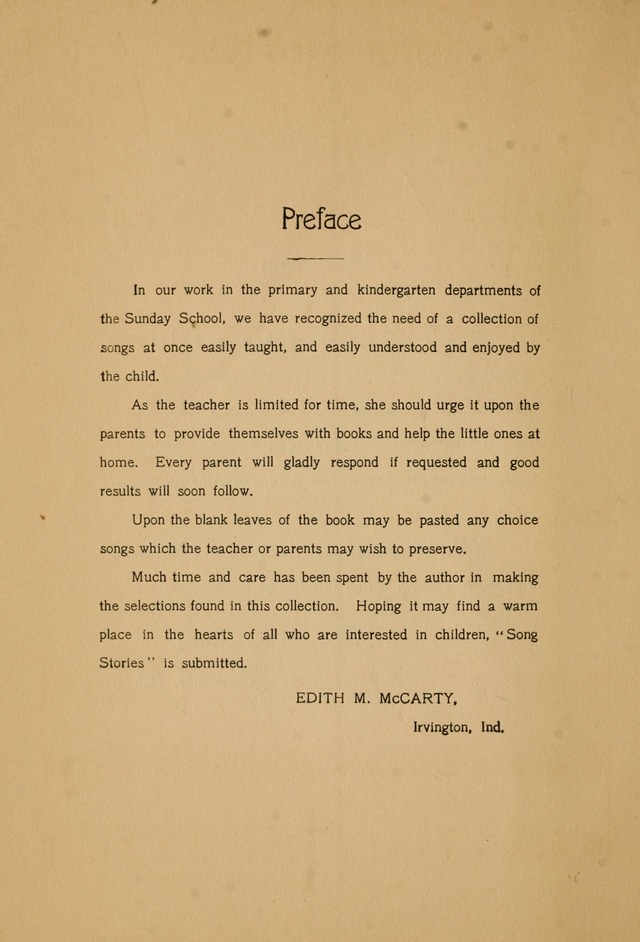 Song Stories: a collection of songs for the primary department of Sunday schools. page 9