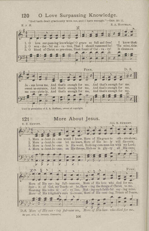 Salvation Songs: A collection of Songs and Hymns adapted to the needs of Revivals, Sabbath Schools, and Gospel Meetings Generally page 112