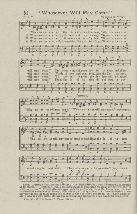 Salvation Songs: A collection of Songs and Hymns adapted to the needs of Revivals, Sabbath Schools, and Gospel Meetings Generally page 54