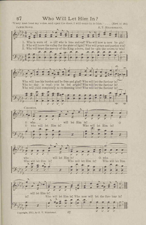 Salvation Songs: A collection of Songs and Hymns adapted to the needs of Revivals, Sabbath Schools, and Gospel Meetings Generally page 69