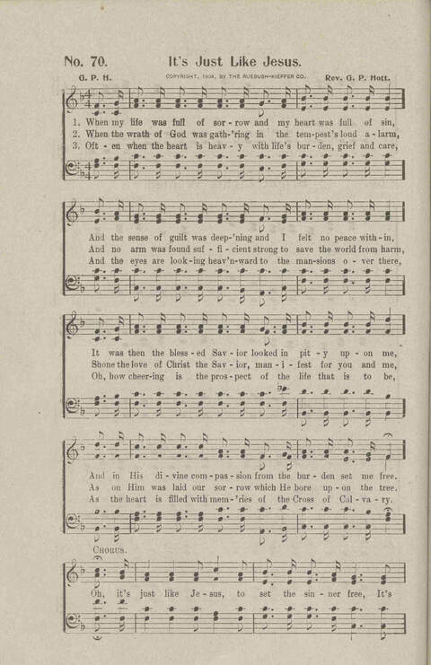 Salvation Songs: A collection of Songs and Hymns adapted to the needs of Revivals, Sabbath Schools, and Gospel Meetings Generally page 72