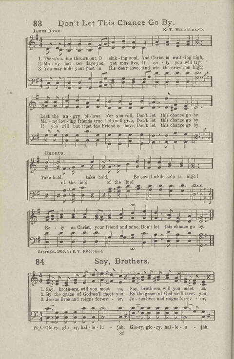 Salvation Songs: A collection of Songs and Hymns adapted to the needs of Revivals, Sabbath Schools, and Gospel Meetings Generally page 84