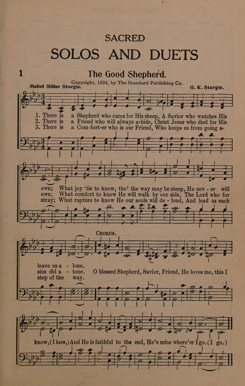 Sacred Solos and Duets: suitable for special music in church service, gospel meetings, Sunday school, Christian Endeavor, etc. page 1