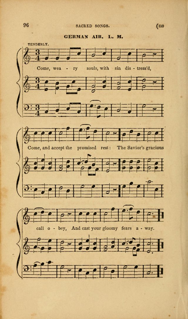 Sacred Songs for Family and Social Worship: comprising the most approved spiritual hymns with chaste and popular tunes page 110