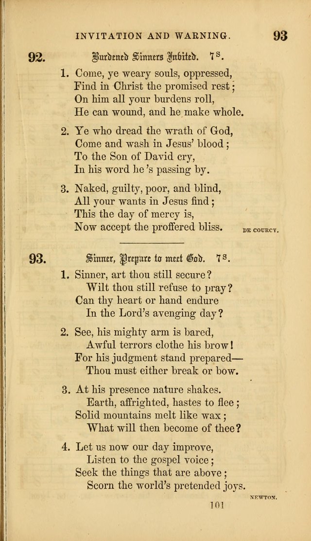 Sacred Songs for Family and Social Worship: comprising the most approved spiritual hymns with chaste and popular tunes ( New ed. rev. and enl.) page 101