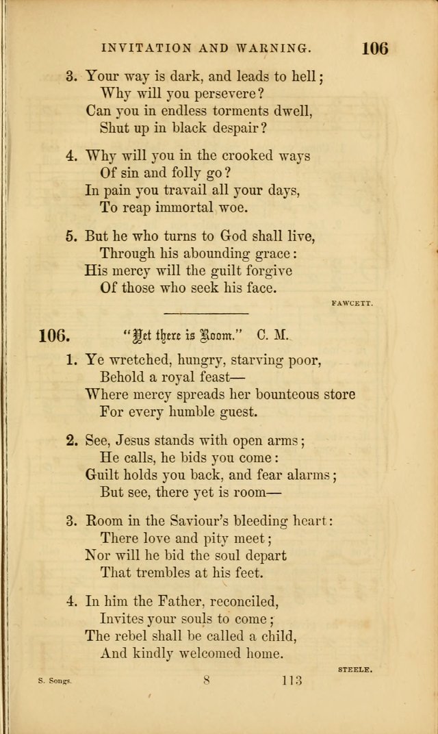 Sacred Songs for Family and Social Worship: comprising the most approved spiritual hymns with chaste and popular tunes ( New ed. rev. and enl.) page 113