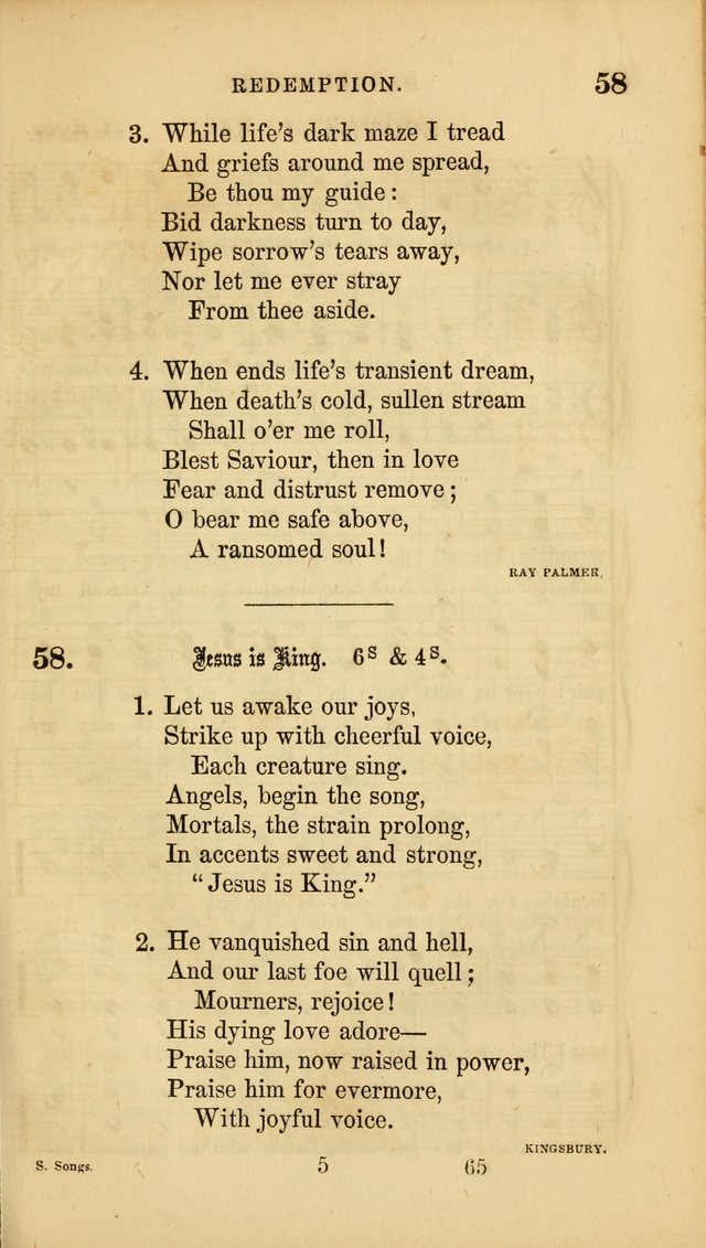 Sacred Songs for Family and Social Worship: comprising the most approved spiritual hymns with chaste and popular tunes ( New ed. rev. and enl.) page 65