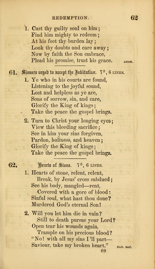 Sacred Songs for Family and Social Worship: comprising the most approved spiritual hymns with chaste and popular tunes ( New ed. rev. and enl.) page 69