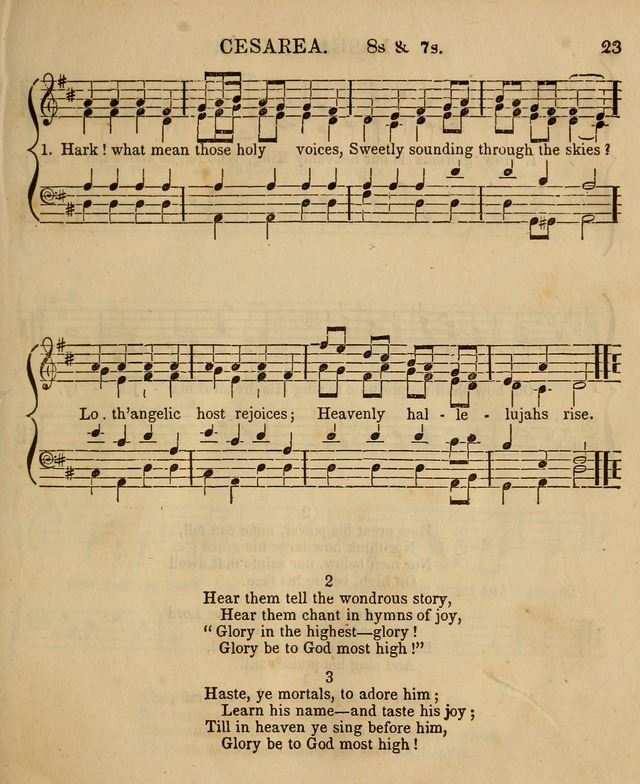 The Sabbath School Harp: being a selection of tunes and hynns, adapted to the wants of Sabbath schools, families, and social meetings (2nd ed.) page 23