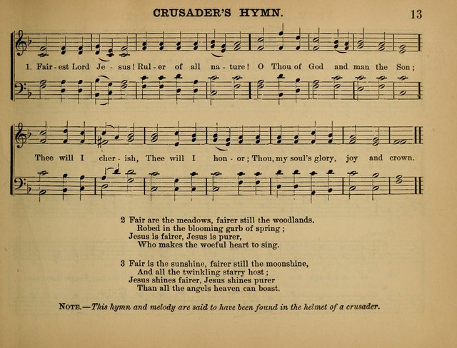 The Sunday School Hymnal: a collection of hymns and music for use in Sunday school services and social meetings page 13