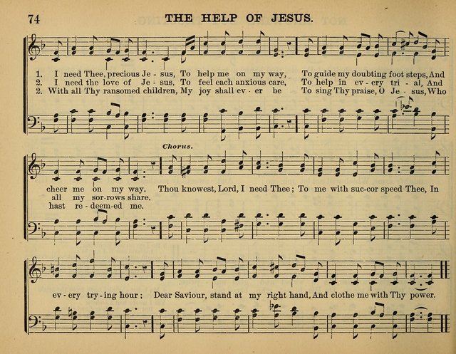 The Sunday School Hymnal: a collection of hymns and music for use in Sunday school services and social meetings page 74