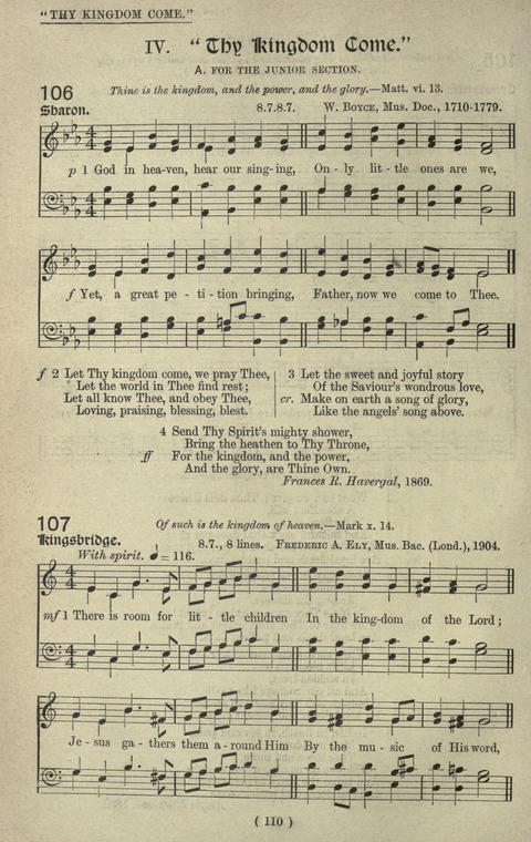 The Sunday School Hymnary: a twentieth century hymnal for young people (4th ed.) page 109