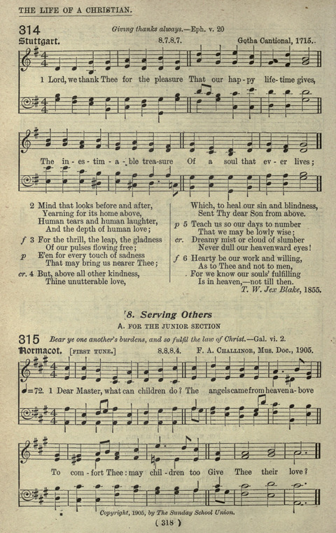 The Sunday School Hymnary: a twentieth century hymnal for young people (4th ed.) page 317