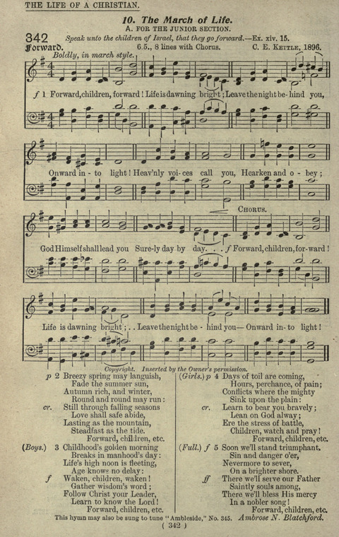The Sunday School Hymnary: a twentieth century hymnal for young people (4th ed.) page 341