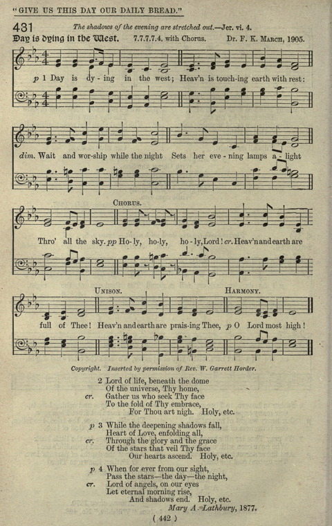 The Sunday School Hymnary: a twentieth century hymnal for young people (4th ed.) page 441