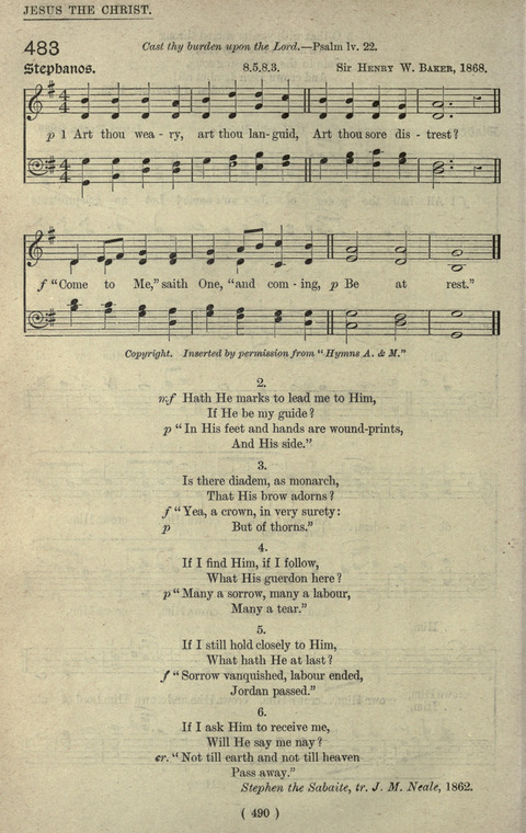 The Sunday School Hymnary: a twentieth century hymnal for young people (4th ed.) page 489