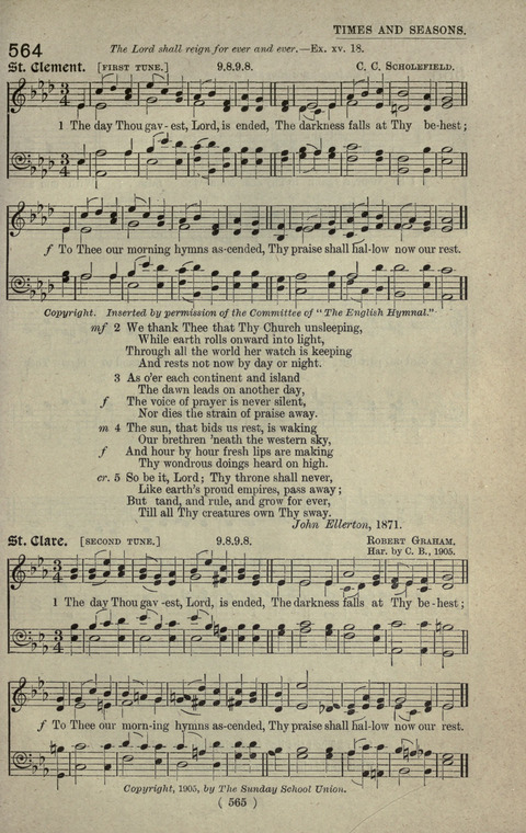 The Sunday School Hymnary: a twentieth century hymnal for young people (4th ed.) page 564