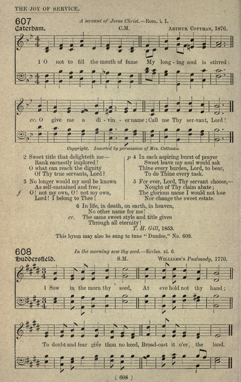 The Sunday School Hymnary: a twentieth century hymnal for young people (4th ed.) page 607
