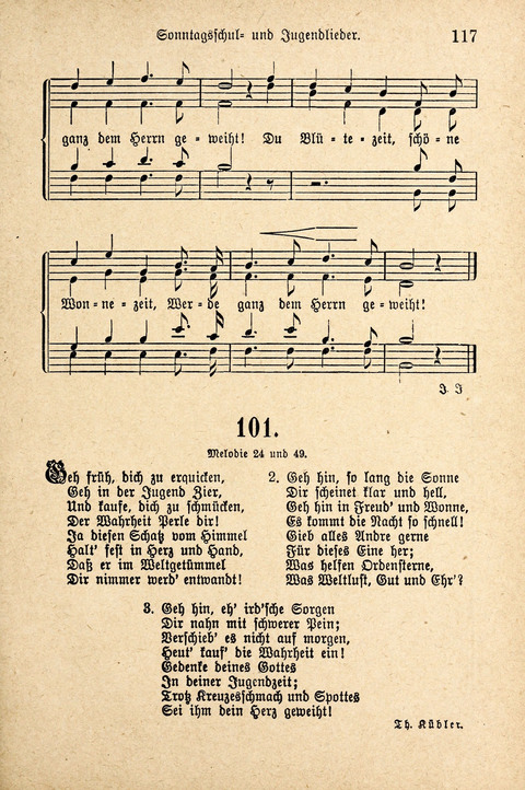 Sonntagsschulharfe: Eine Sammlung auserlesener Lieder und Melodien für die Jugend page 117