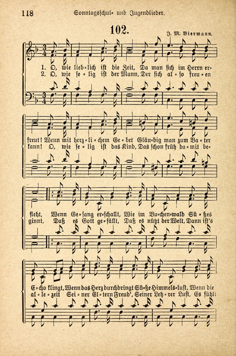 Sonntagsschulharfe: Eine Sammlung auserlesener Lieder und Melodien für die Jugend page 118