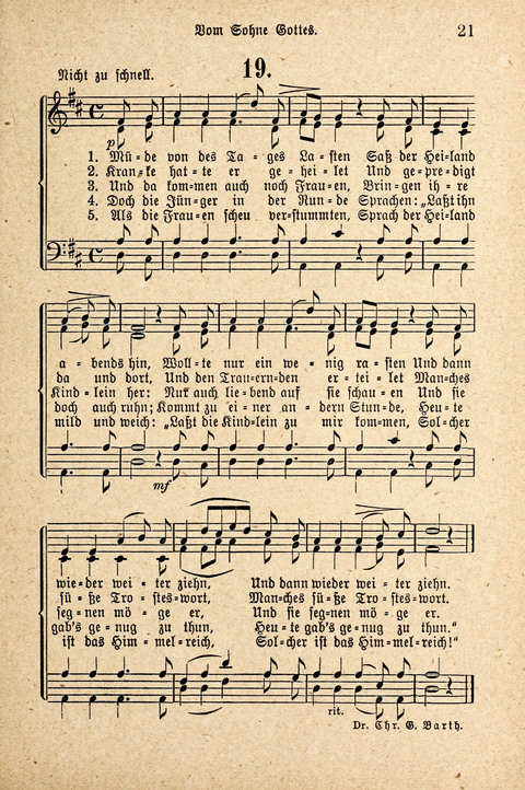 Sonntagsschulharfe: Eine Sammlung auserlesener Lieder und Melodien für die Jugend page 21