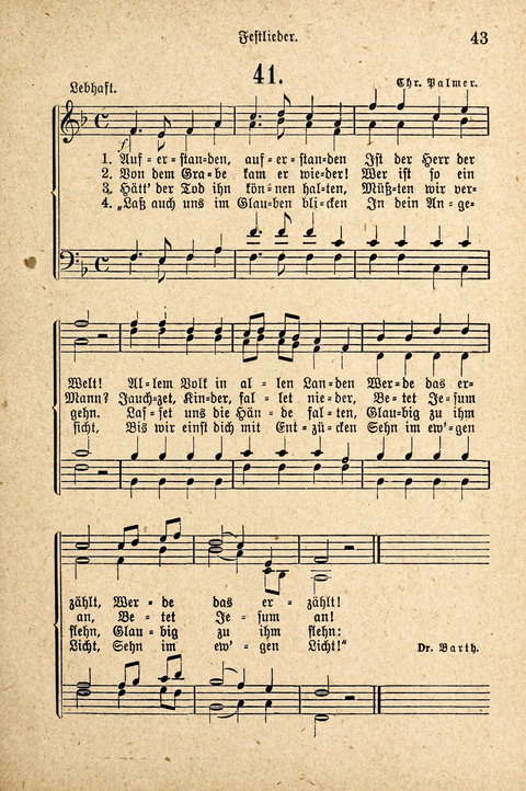 Sonntagsschulharfe: Eine Sammlung auserlesener Lieder und Melodien für die Jugend page 43