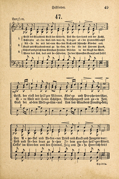 Sonntagsschulharfe: Eine Sammlung auserlesener Lieder und Melodien für die Jugend page 49